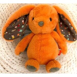 Bunny Rabbit Plush B Softies Happy Hues Orange Coral 12" Stuffed Animal Toy